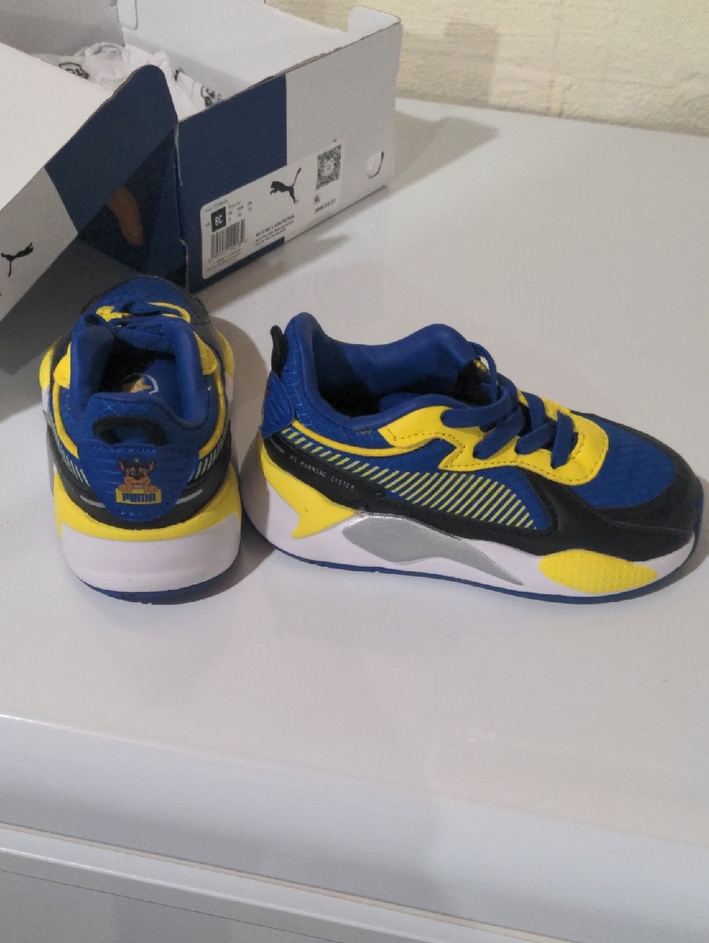 Puma Paw Patrol Blue & Yellow Athletic Sneakers with Black Accents Blue Laces